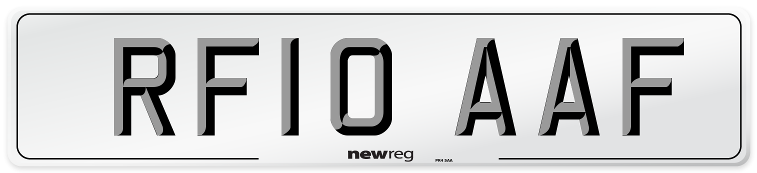 RF10 AAF Number Plate from New Reg
